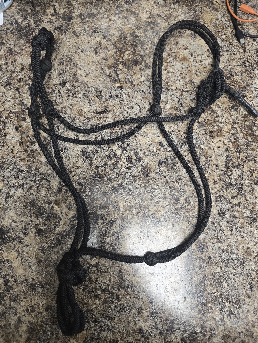 Black Rope Headstall Halter For Horses